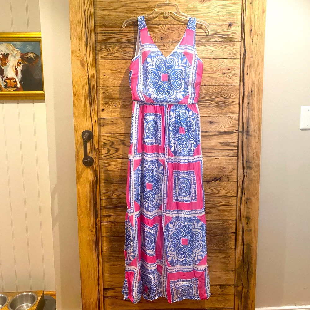 Vineyard Vines 100% Silk Maxi Dress Size 2-4